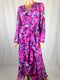 $99 New SANGRIA Women Plus Size Floral Printed Belted Maxi Dress Pink Size 22W - evorr.com