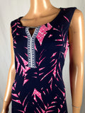 $60 New JM Collection Women's Printed Sleeveless Blue Sheath Tunic Dress Size M - evorr.com