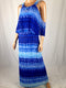 $60 New NY Collection Women's Cold Shoulder Printed Blue Maxi Dress Size XL - evorr.com