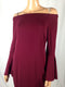 $80 New ECI Women's Wine Red Off the Shoulder Bell Sleeve Shift Tunic Dress Size - evorr.com