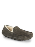 New UGG Men's Ascot Suede Charcoal Moccasin Slip On Boots Size 9 US