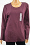 Style&Co Women Crew-Neck Long-Sleeve Stretch Purple Tunic Blouse Top XL