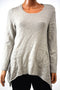 Style&Co Women Beige Crochet Trim Handkerchief-Hem Knit Tunic Sweater Top S