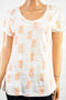 Style&Co Women Short-Sleeve Cotton White Pineapple-Print Blouse Top M