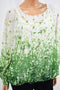 Alfani Women's Angel-Sleeve Green Printed Layered Bubble Hem Blouse Top Plus 0X
