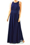 Lauren Ralph Lauren Women Blue Sleeveless Ruched Georgette Gown Party Dress 8