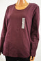 New Style&Co Women Crew Neck Long Sleeve Stretch Purple Solid Tunic Blouse Top L
