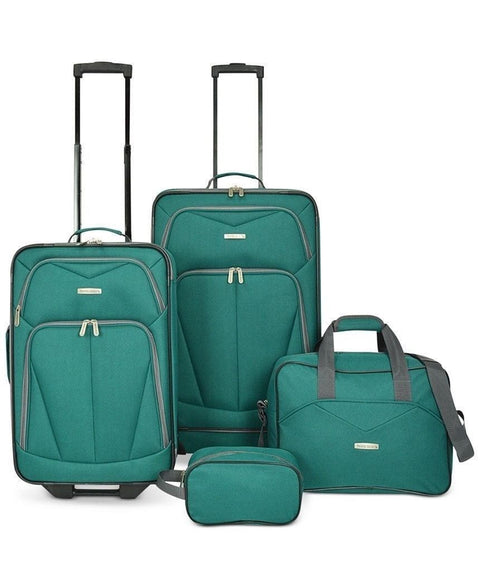 $280 NEW Travel Select Kingsway 4 Piece Spinner Suitcase Luggage Set Green Teal - evorr.com