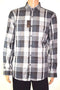 Tasso Elba Men Button Down Cotton Gray Plaid Classic Fit Dress Shirt L 16-16 1/2