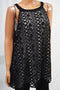 New Alfani Women's Sleeveless Black Contrast Lace Blouse Top Plus 16W