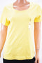 Karen Scott Women's Scoop Neck Short Sleeve Cotton Yellow Blouse Top M
