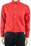 Geoffrey Beene Mens Red Classic Fit No Iron Button-Down Dress Shirt M 15 32/33