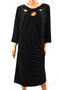 INC Concepts Women Black Cut-Out Neck Ruched Sheath Dress Plus 18W