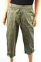 Style&co Womens Green Print Mid-Rise Pocket Ruched Bottom Capri Cropped Pant 6