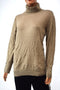JM Collection Womens Turtle Neck Brown Buttoned-Cuff Cozy Knit Sweater Top L