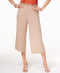 NY Collection Women's Brown Elastic-Waist Wide Leg Pull On Culotte Pants L