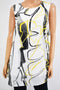 New Alfani Women's Sleeveless White Abstract Printed Tunic Blouse Top Plus 20W