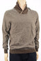 Tasso Elba Men's Long-Sleeves Brown Shawl-Collar Rice-Stitch Pullover Sweater M