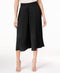 Grace Elements Women Black Pull On Pleated Capri Cropped Palazzo Culotte Pant S