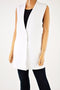 Alfani Women's Sleeveless White Snap Button Vest Cardigan Shrug Top Size 14