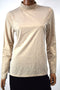 Charter Club Womens Mock Neck Long Sleeve Stretch Gold Metallic Blouse Top M
