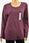 Style&Co Women's Crew-Neck Long Sleeves Stretch Purple Solid Tunic Blouse Top M