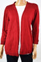 Karen Scott Women Red Open Front Buttoned Cuff Cardigan Shrug Top M