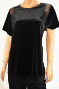 $69 INC Concepts Women's Stretch Black Illusion Velvet Tunic Blouse Top Plus 1X