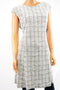 American Living Women Sleeveless Metallic White Tweed Jacquard Tunic Dress 18