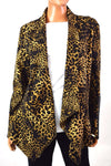 Grace Element Women's Stretch Cheetah Printed Draped Cardigan Shrug Top 12