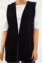 Charter Club Women's Sleeveless Cotton Black Open Front Cardigan Vest Top S