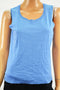 August Silk Women's Scoop Neck Sleeveless Silk Blend Blue Knit Blouse Top M