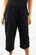 Karen Scott Women's Black Comfort-Waist Pull On Drawstring Capri Cropped Pant L