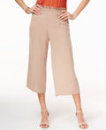 NY Collection Women's Brown Elastic-Waist Wide Leg Pull On Culotte Pants M