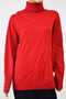 JM Collection Women's Turtle Neck Red Buttoned-Cuff Rib Knit Sweater Top L