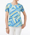 New Alfred Dunner Women's Multi Embellished Tiered Patchwork-Print Blouse Top S