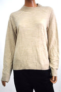 Karen Scott Women's Mock Neck Long-Sleeves Beige Solid Knitted Sweater Top L
