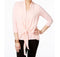 NY Collection Women's 3/4 Sleeve Stretch Pink Layered Tie Front Blouse Top M
