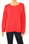 Charter Club Women Crew-Neck Long Sleeve Red Knit Sweater Top Petite L