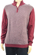 Tasso Elba Men's Long-Sleeve Red Diamond-Pattern Quarter-Zip Pullover Sweater L