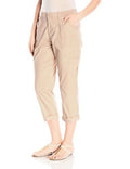 Lee Platinum Women's Stretch Beige Relaxed Fit Mid-Rise Capri Cropped Pants 8 M
