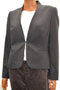 $245 Tahari Women Long Sleeve Collarless Stretch Gray Hook-Eye Blazer Jacket 6 - evorr.com