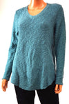 Style&Co Women's V-Neck Teal Green Textured Knit Sweater Top M