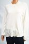 Karen Scott Women Long Sleeve Mock Neck Acrylic White Knitted Sweater Top L