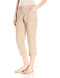 Lee Platinum Women's Stretch Beige Relaxed-Fit Mid-Rise Capri Cropped Pants 2 M