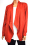 JM Collection Women's Open-Front Stretch Red Draped Suede Cardigan Shrug L
