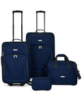 $280 NEW Travel Select Kingsway 4 Piece Spinner Suitcase Luggage Set Blue Navy - evorr.com