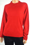 Karen Scott Women's Mock Neck Red Ribbed Trim Knit Sweater Top L