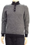 Tasso Elba Men's Long Sleeve Black Geometric Henley Mock-Neck Pullover Sweater S
