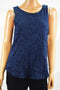Charter Club Women's Scoop-Neck Sleeveless Blue Floral-Lace Tank Blouse Top S